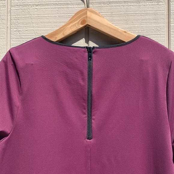 CYNTHIA ROWLEY 3/4 Sleeve Dress - Boysenberry with Black Trim - Picture 9 of 16